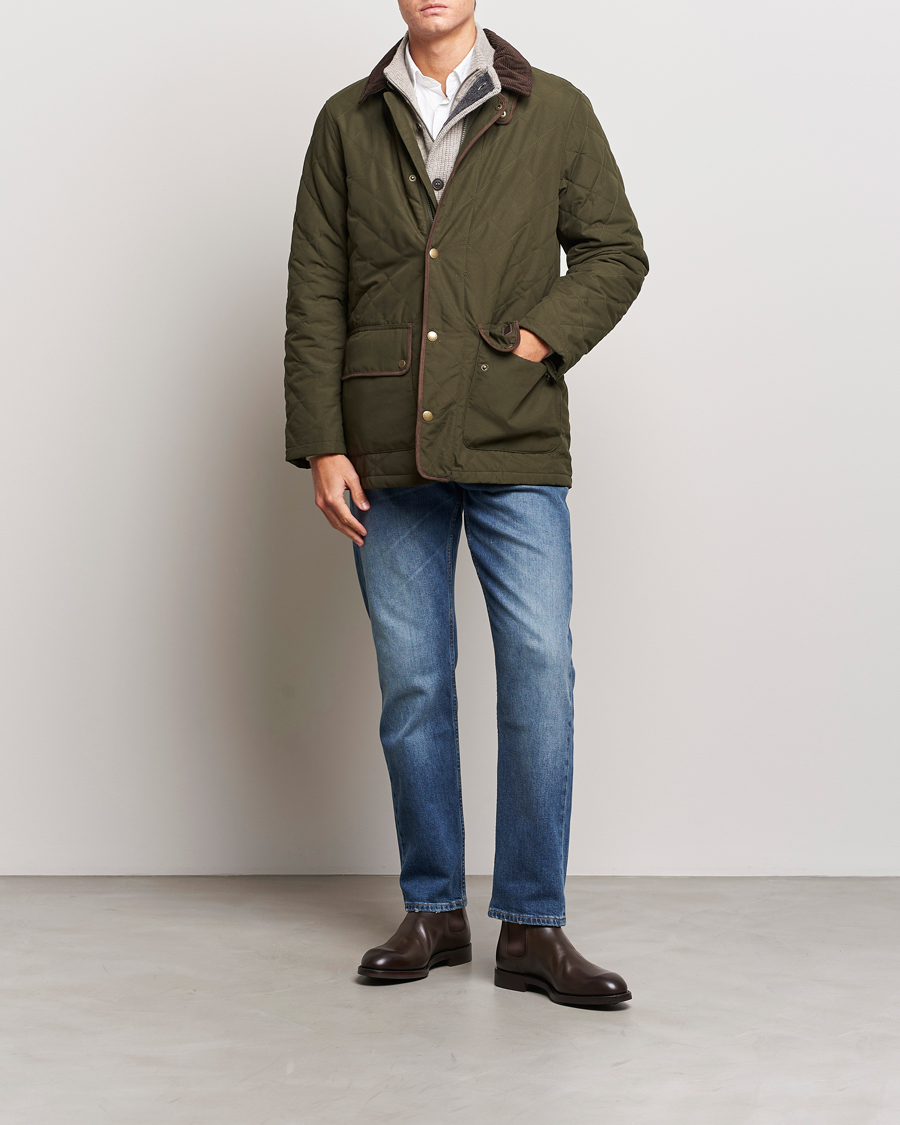 Herre | Jakker | Barbour Lifestyle | Burton Quilt Waterproof Jacket Dark Olive