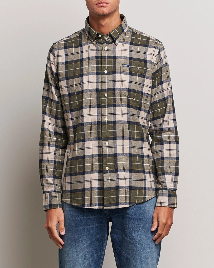 Herre | Skjorter | Barbour Lifestyle | Flannel Check Shirt Forest Mist