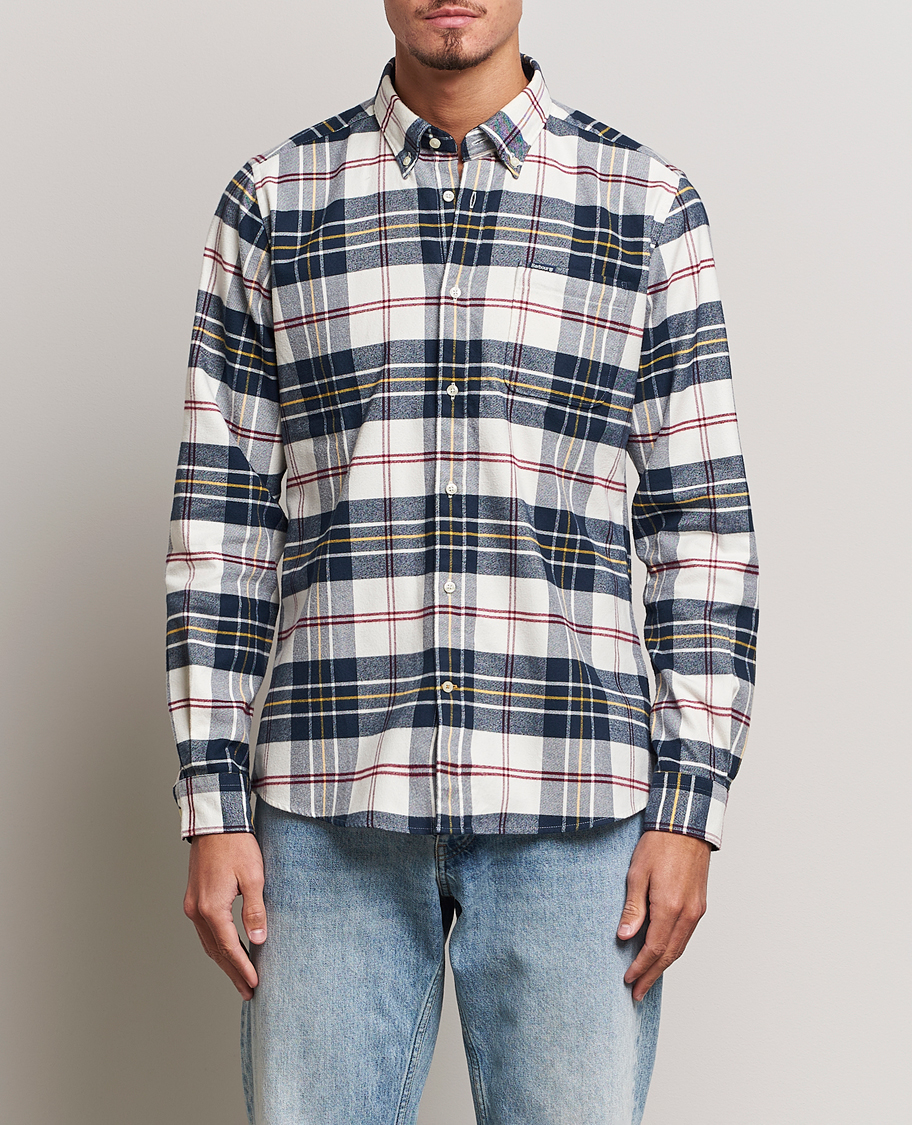 Herre | Skjorter | Barbour Lifestyle | Ronan Flannel Check Shirt Ecru