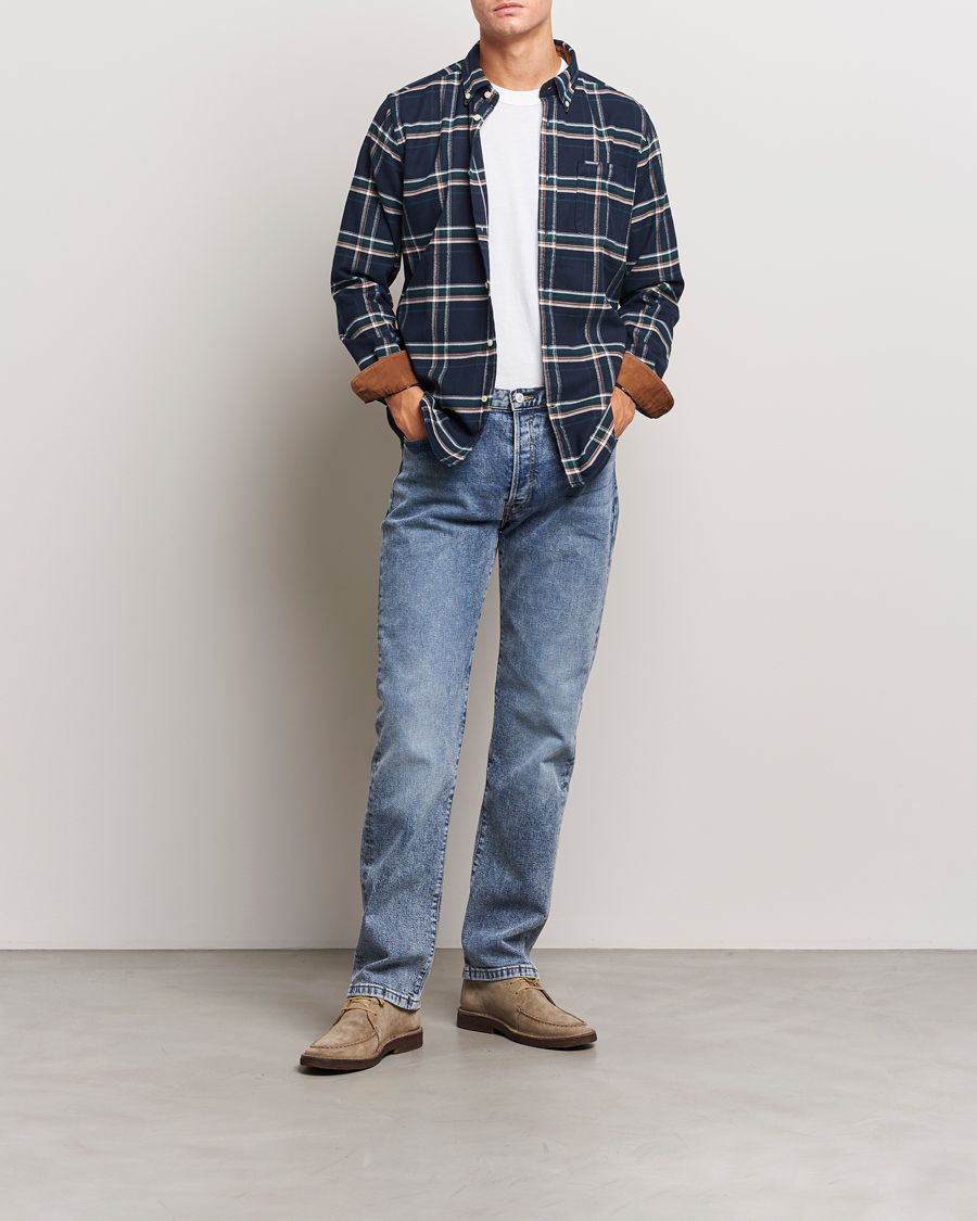 Herre | Skjorter | Barbour Lifestyle | Ronan Flannel Check Shirt Inky Blue
