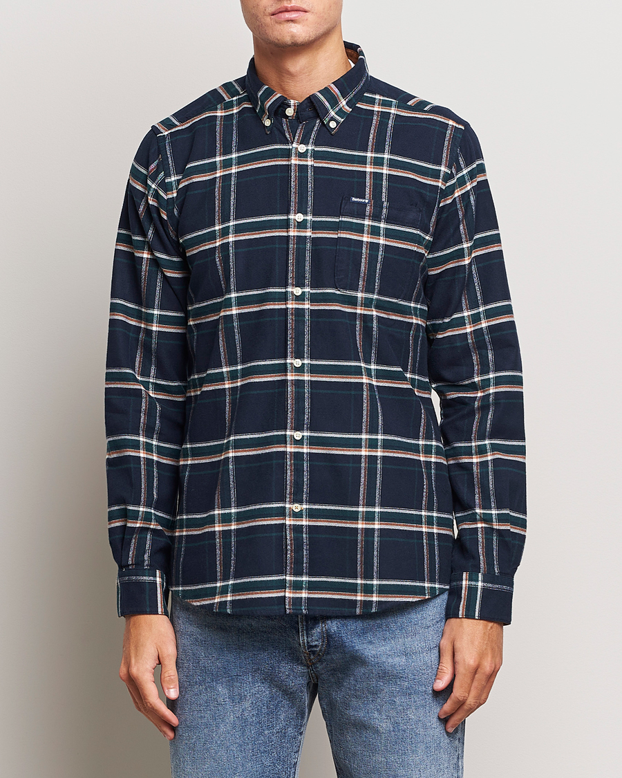 Herre | Skjorter | Barbour Lifestyle | Ronan Flannel Check Shirt Inky Blue