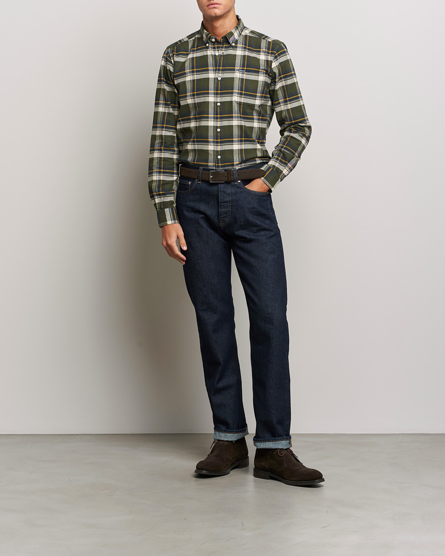 Herre | Skjorter | Barbour Lifestyle | Sheildton Check Flannel Shirt Olive