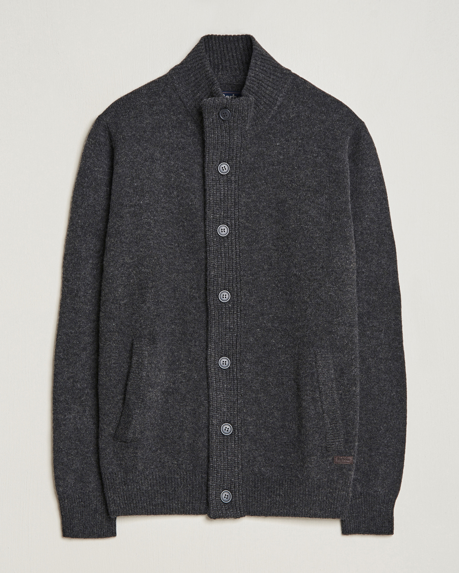 Herre | Gensere | Barbour Lifestyle | Essential Patch Zip Through Cardigan Charcoal Marl