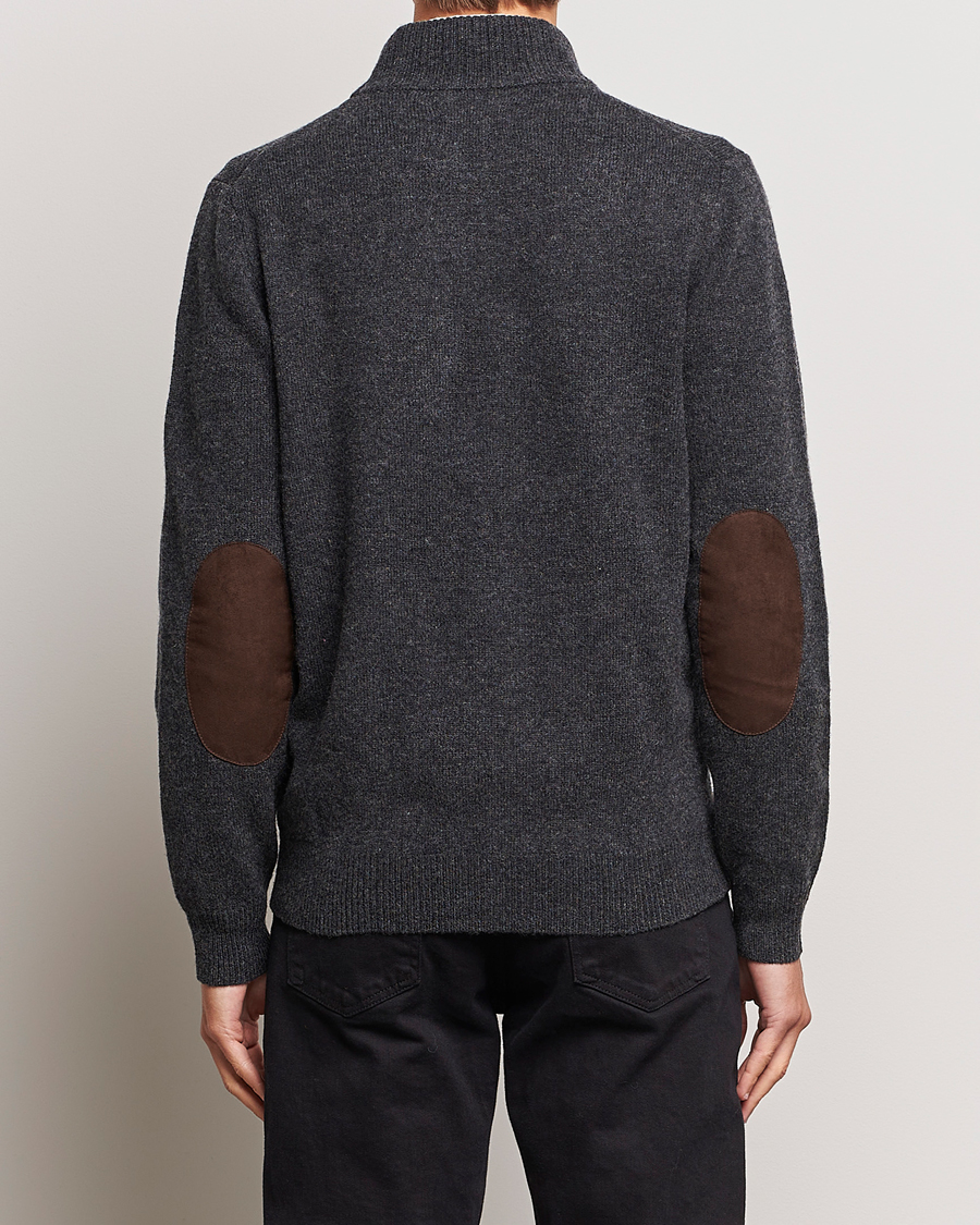 Herre | Gensere | Barbour Lifestyle | Essential Patch Zip Through Cardigan Charcoal Marl