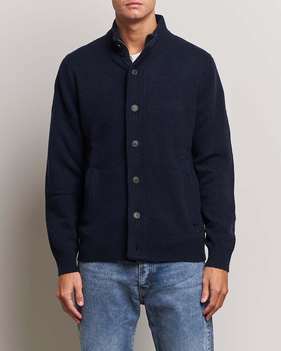 Herre | Cardigans | Barbour Lifestyle | Essential Patch Zip Through Cardigan Navy