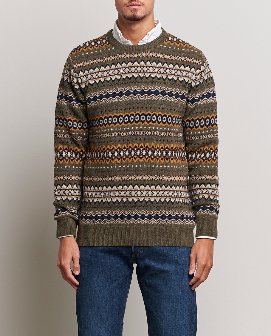 Herre | Gensere | Barbour Lifestyle | Case Fairisle Crew Willow Green