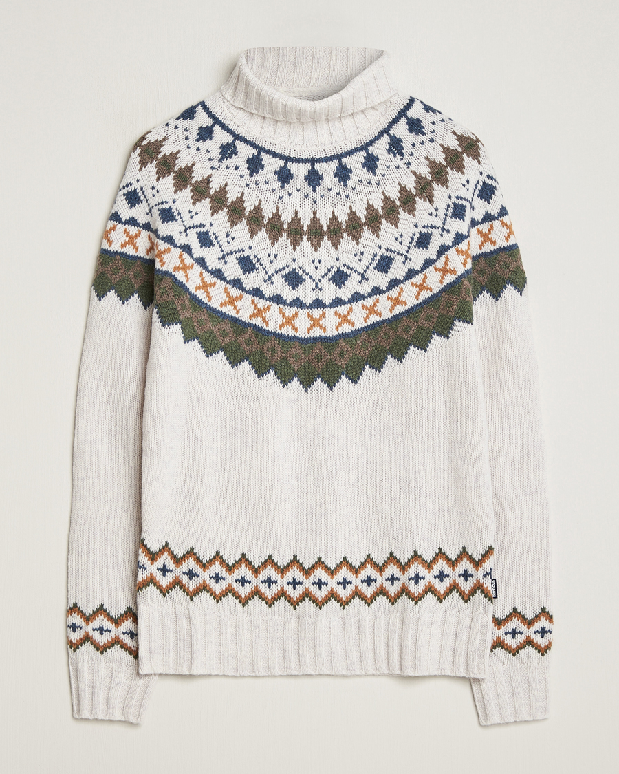Herre | Gensere | Barbour Lifestyle | Roose Fairisle Rollneck Whisper White
