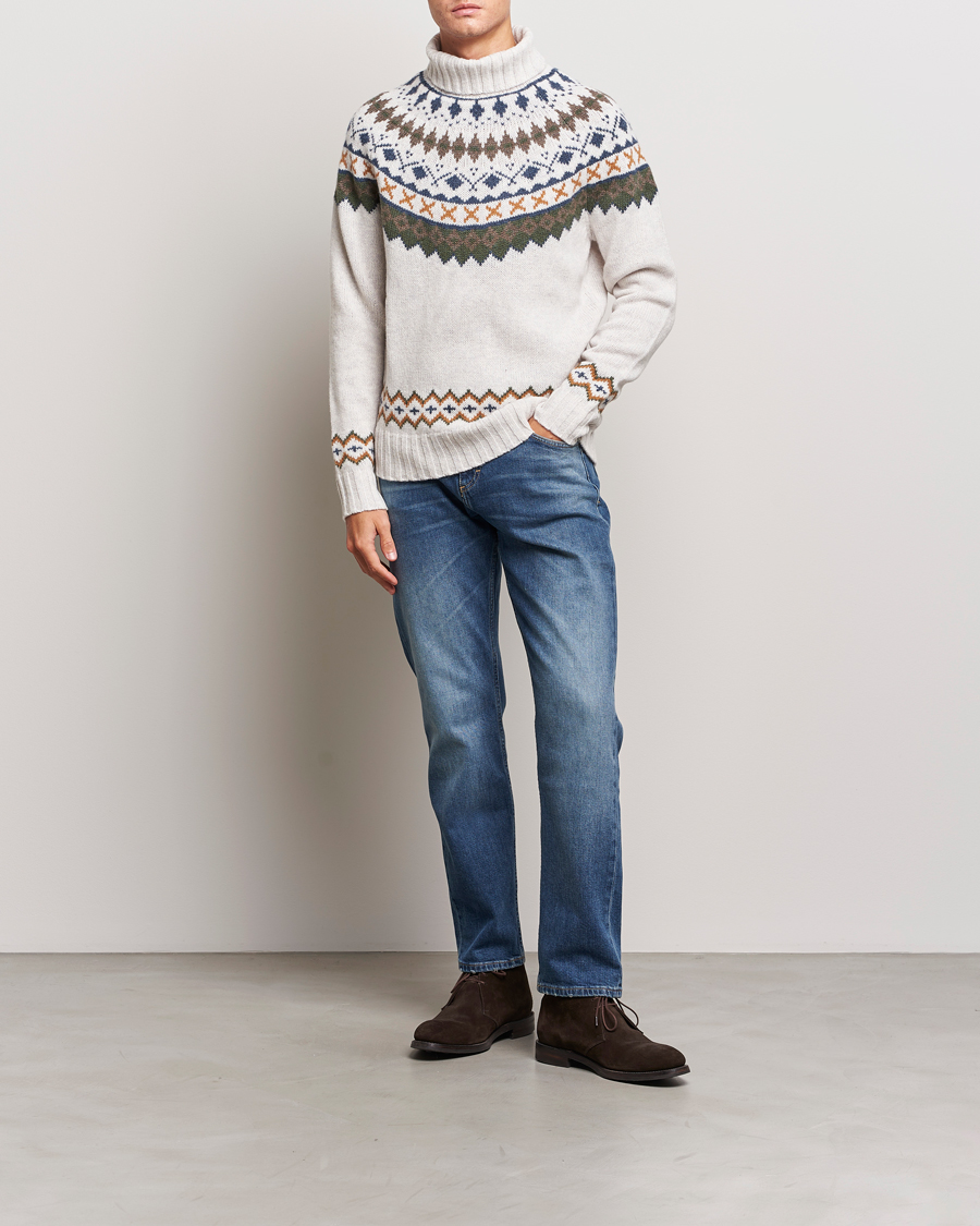 Herre | Gensere | Barbour Lifestyle | Roose Fairisle Rollneck Whisper White