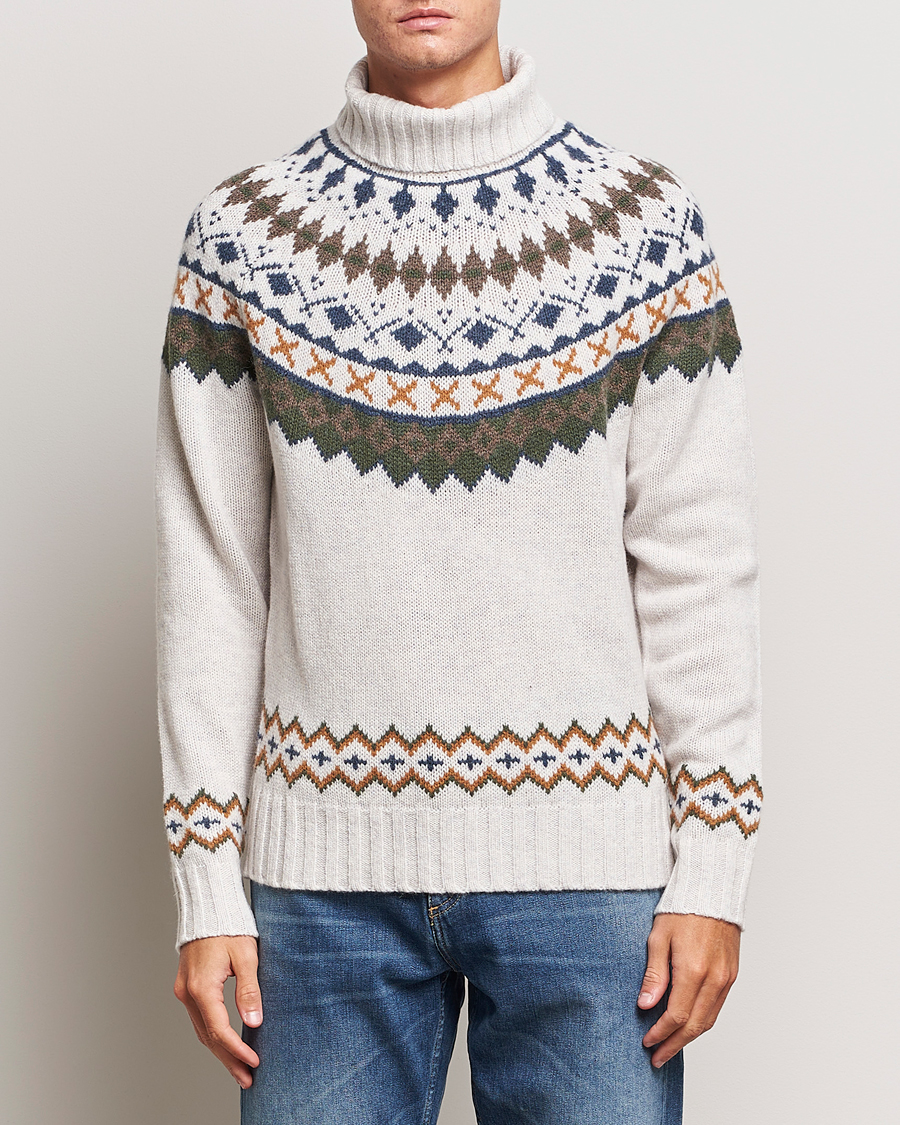 Herre | Julegensere | Barbour Lifestyle | Roose Fairisle Rollneck Whisper White