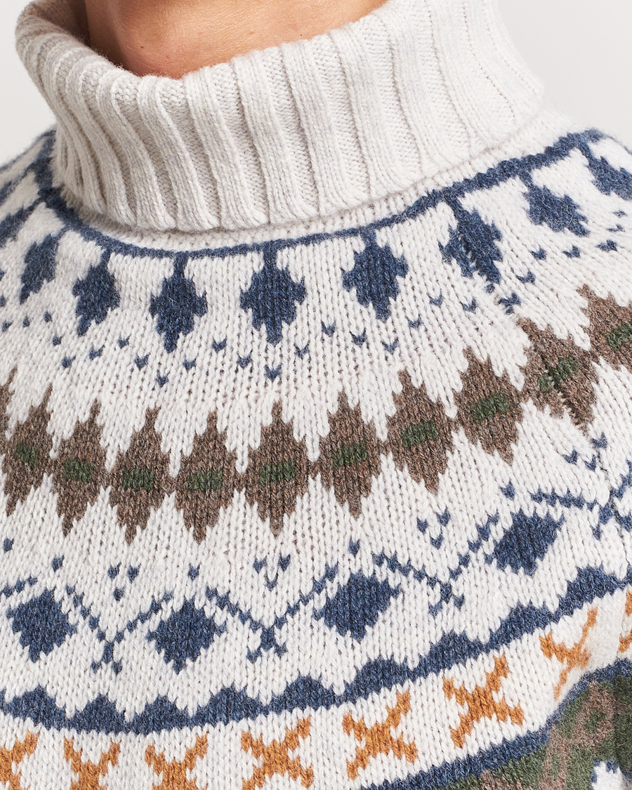 Herre | Gensere | Barbour Lifestyle | Roose Fairisle Rollneck Whisper White
