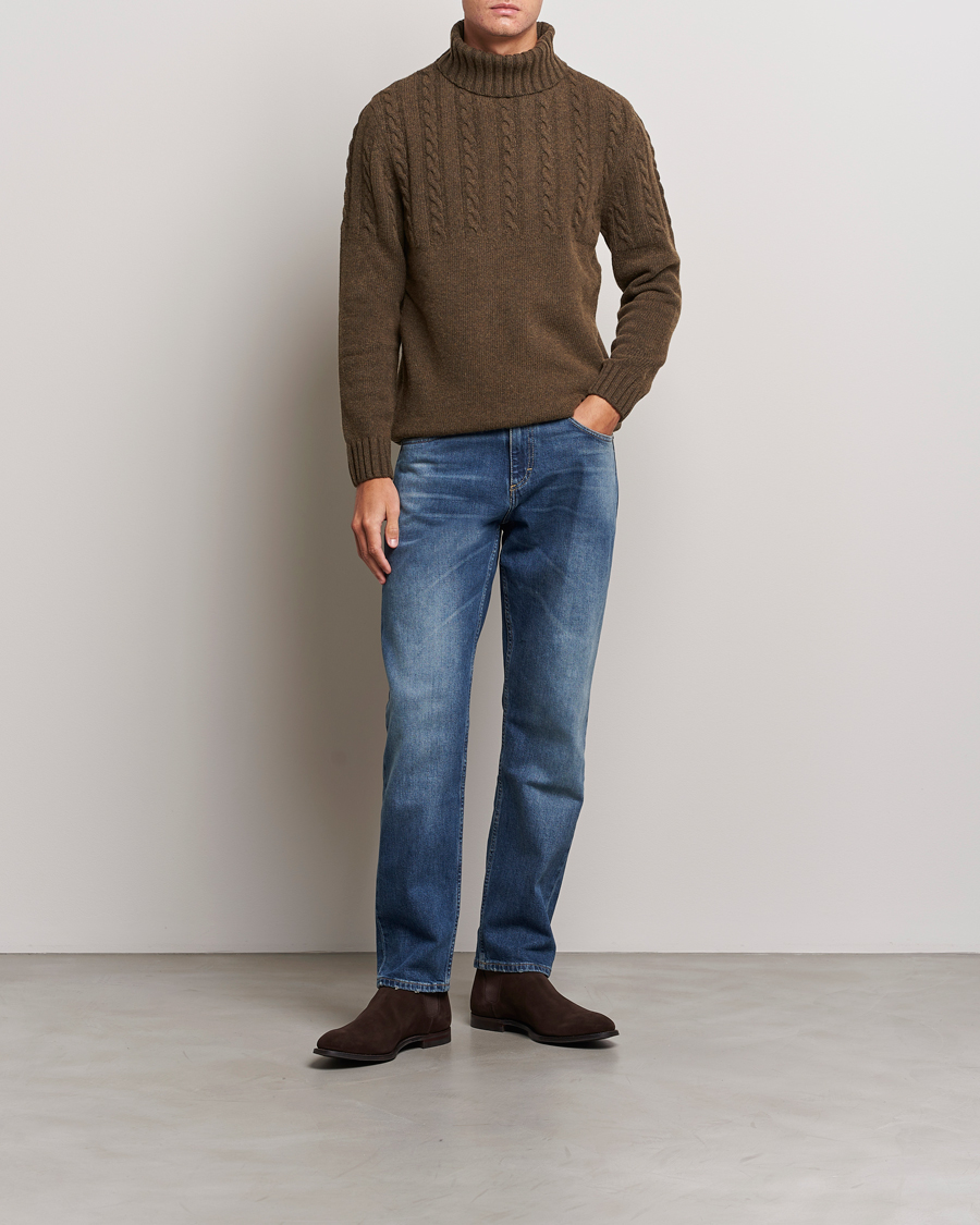 Herre | Gensere | Barbour Lifestyle | Duffle Cable Rollneck Willow Green