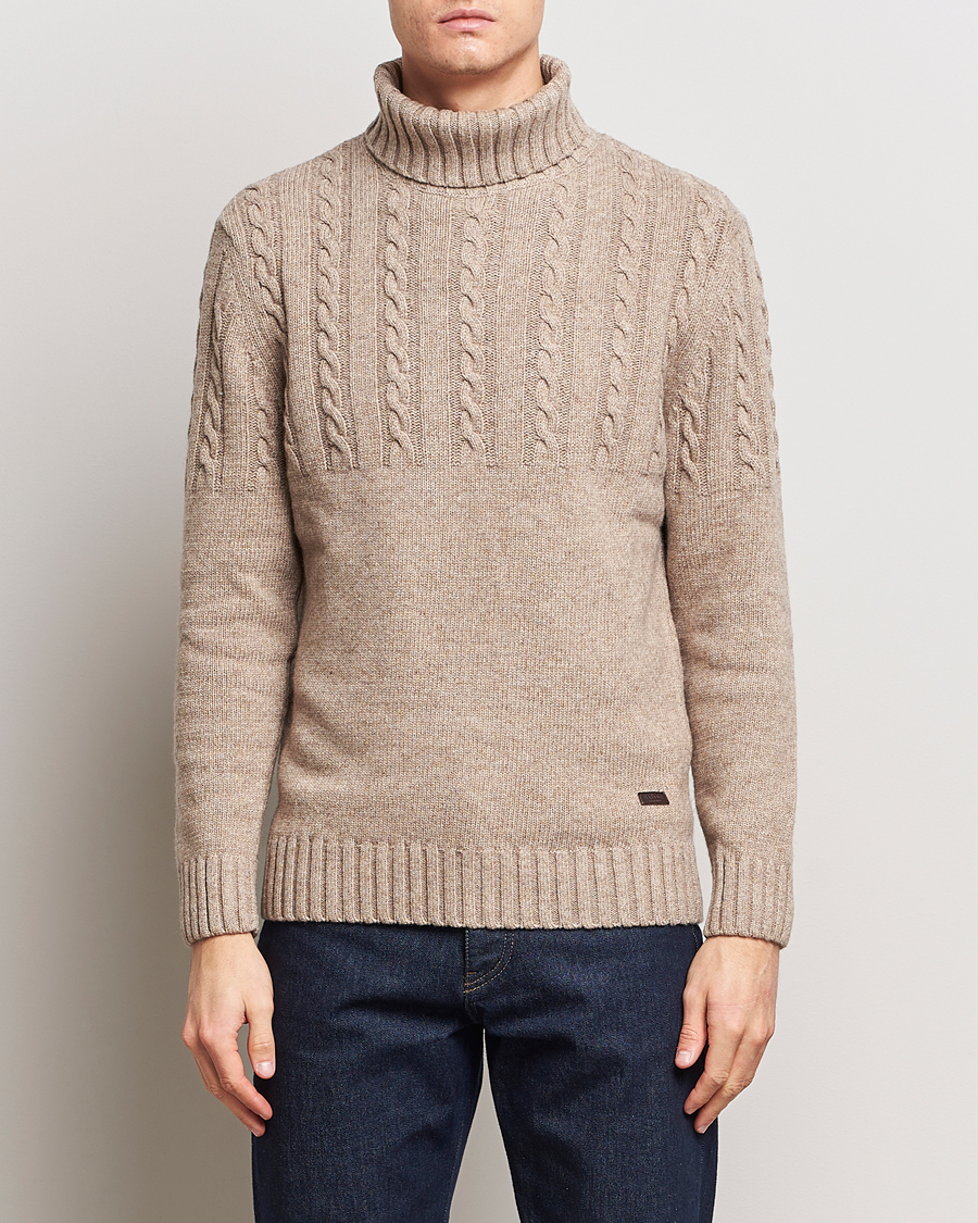 Herre | Barbour | Barbour Lifestyle | Duffle Cable Rollneck Stone