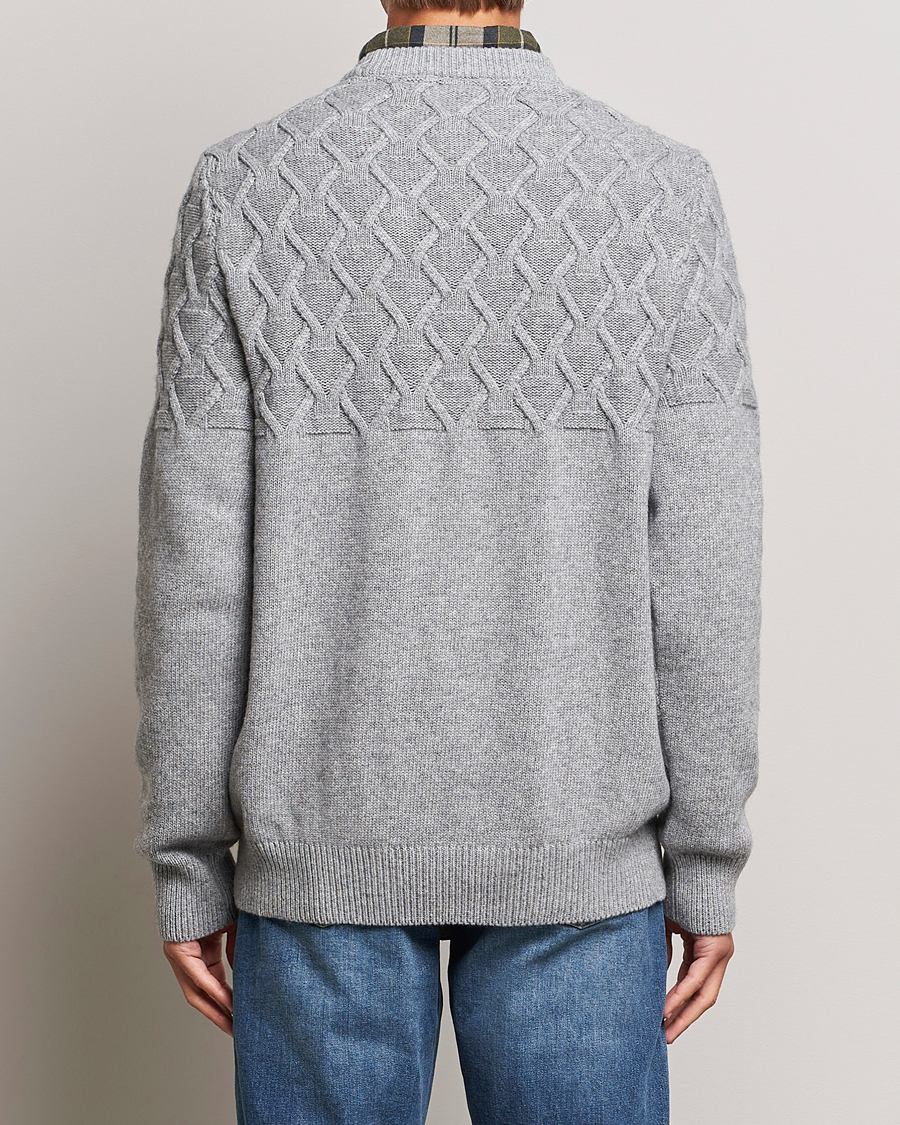 Herre | Gensere | Barbour International | Knitted Cable Crewneck Grey Marl