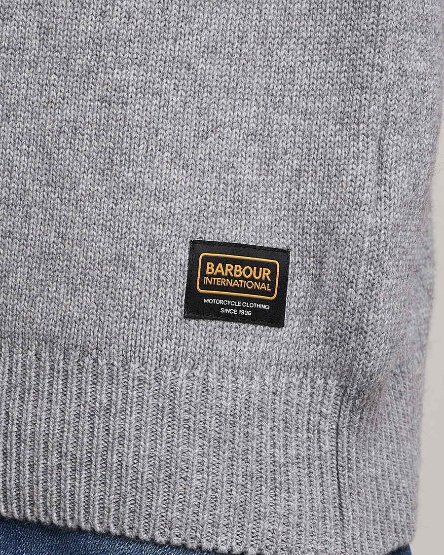 Herre | Gensere | Barbour International | Knitted Cable Crewneck Grey Marl