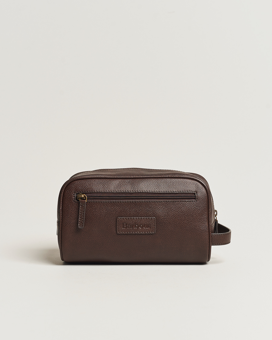 Herre | Barbour Lifestyle Leather Washbag Brown | Barbour Lifestyle | Leather Washbag Brown