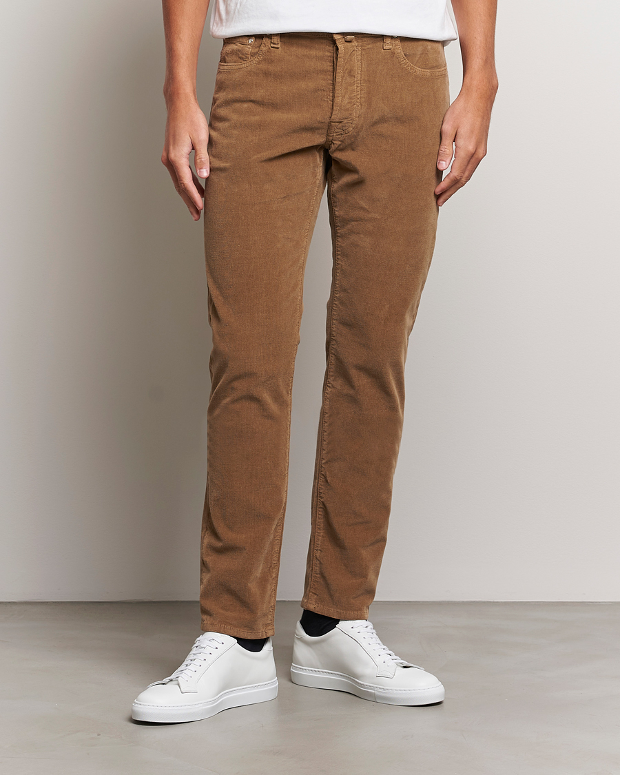 Herre | Klær | Jacob Cohën | Bard 5-Pocket Corduroy Trousers Beige