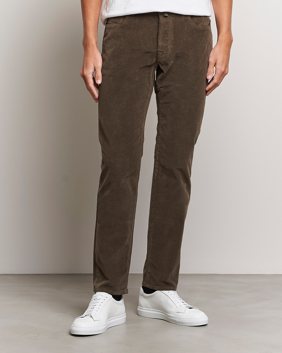 Herre | Italian Department | Jacob Cohën | Bard 5-Pocket Corduroy Trousers Brown