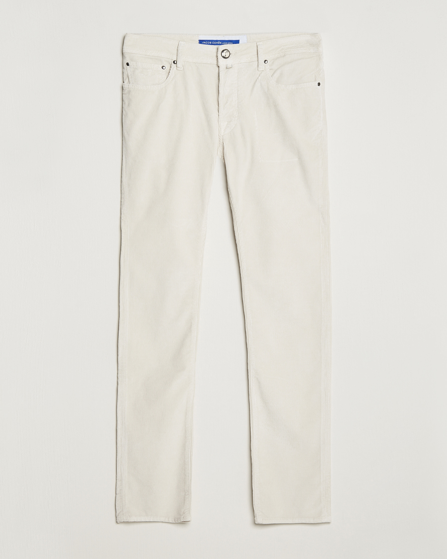 Herre | Jacob Cohën | Jacob Cohën | Bard 5-Pocket Medium Corduroy Trousers Off White