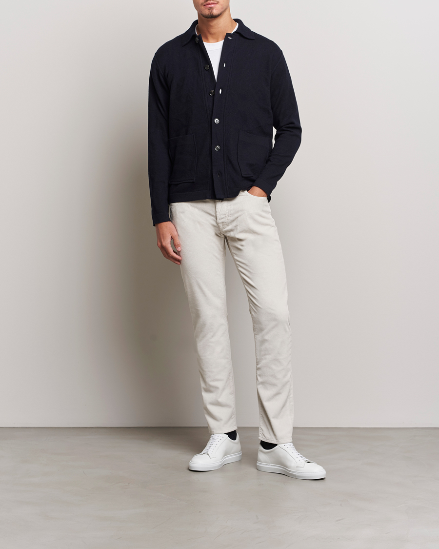 Herre | Bukser | Jacob Cohën | Bard 5-Pocket Medium Corduroy Trousers Off White