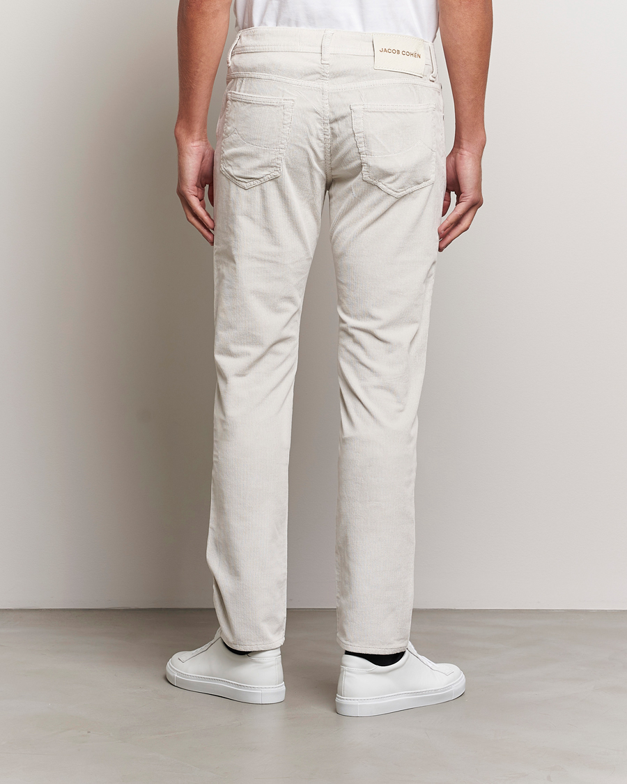 Herre | Bukser | Jacob Cohën | Bard 5-Pocket Medium Corduroy Trousers Off White