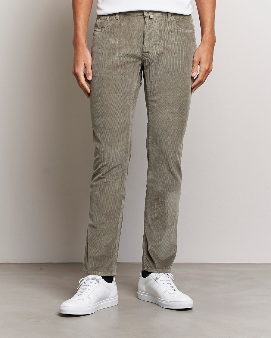 Herre | Bukser | Jacob Cohën | Bard 5-Pocket Medium Corduroy Trousers Taupe