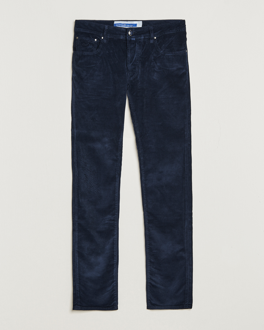Herre | Bukser | Jacob Cohën | Bard 5-Pocket Medium Corduroy Trousers Navy