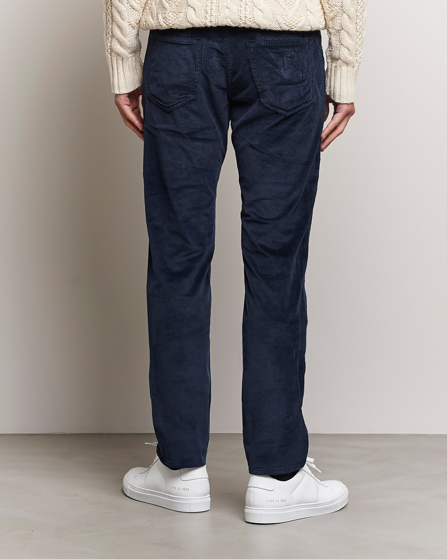 Herre | Bukser | Jacob Cohën | Bard 5-Pocket Medium Corduroy Trousers Navy