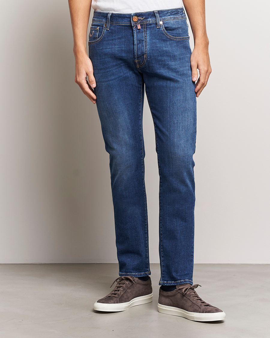 Herre | | Jacob Cohën | Bard Rome Slim Fit Stretch Jeans Mid Blue