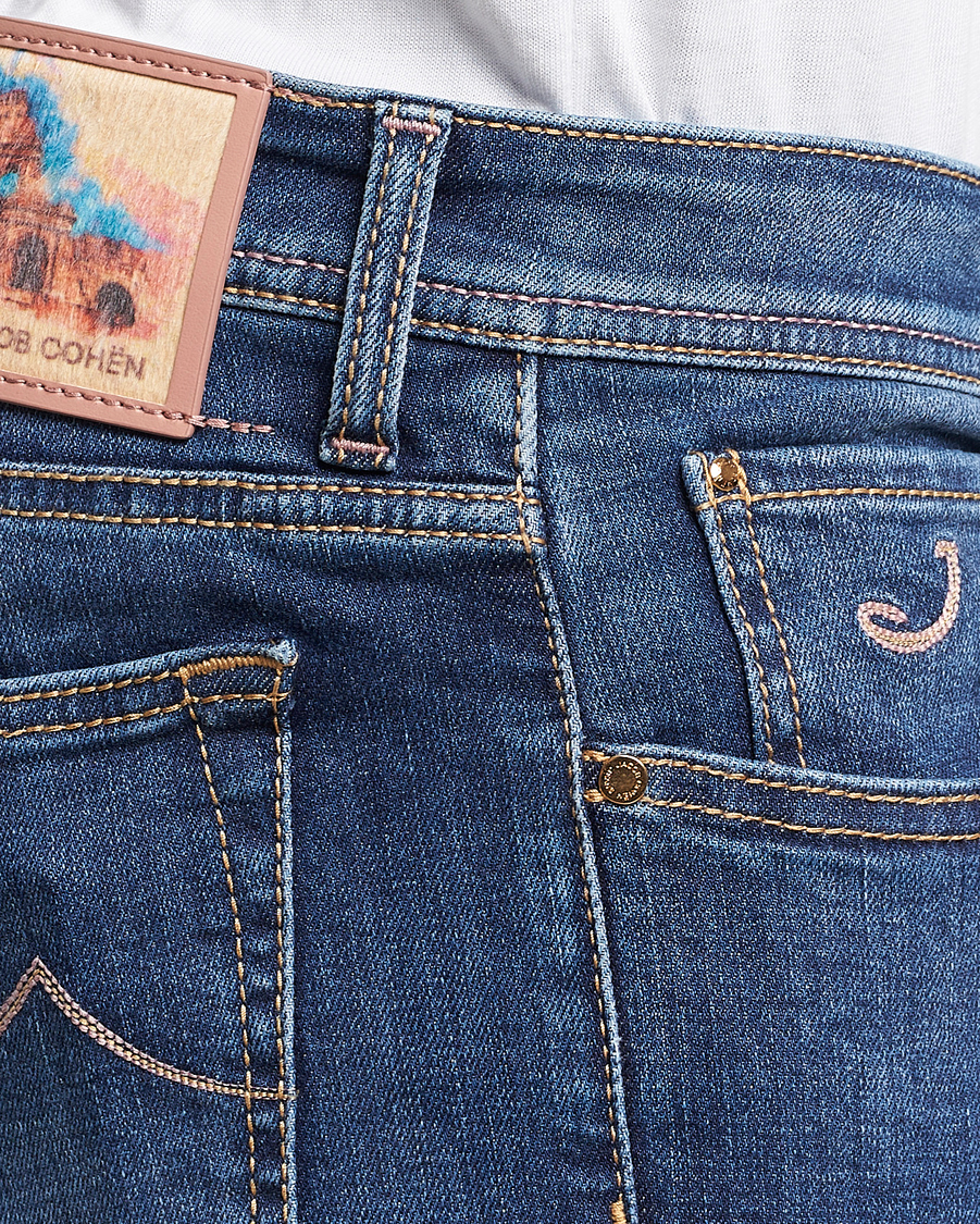Herre | Jeans | Jacob Cohën | Bard Rome Slim Fit Stretch Jeans Mid Blue