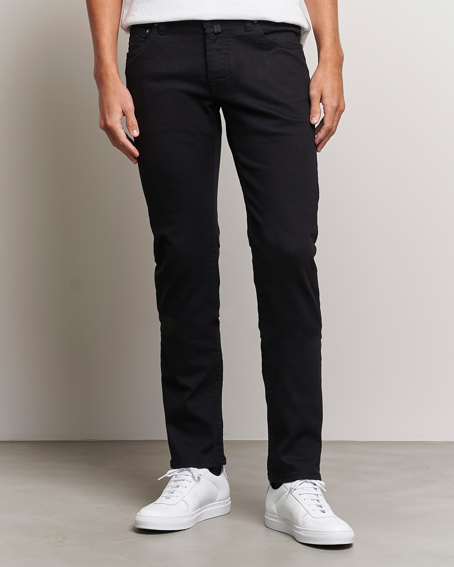 Herre | Svarte jeans | Jacob Cohën | Nick Slim Fit Stretch Jeans Stay Black