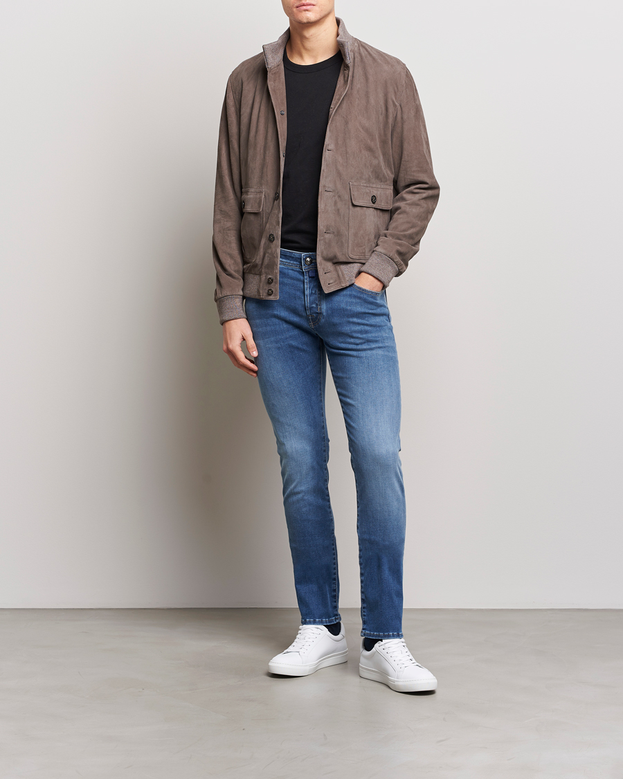 Herre | Jeans | Jacob Cohën | Nick Slim Fit Stretch Jeans Light Blue