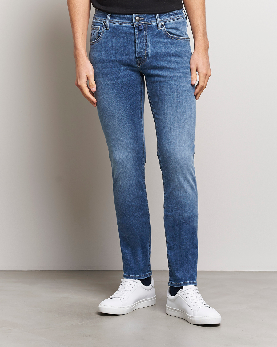 Herre | Jeans | Jacob Cohën | Nick Slim Fit Stretch Jeans Light Blue
