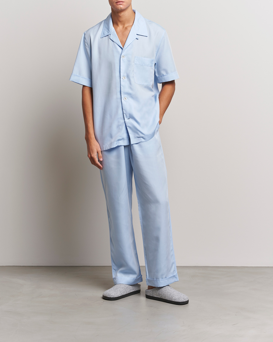 Herre | Pyjamaser og badekåper | CDLP | Short Sleeve Pyjama Shirt Sky Blue