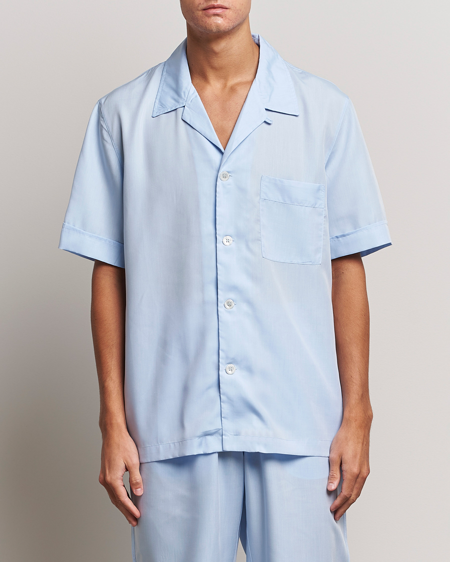 Herre | Pyjamaser og badekåper | CDLP | Short Sleeve Pyjama Shirt Sky Blue