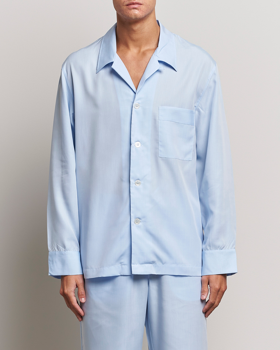 Herre | CDLP | CDLP | Long Sleeve Pyjama Shirt Sky Blue