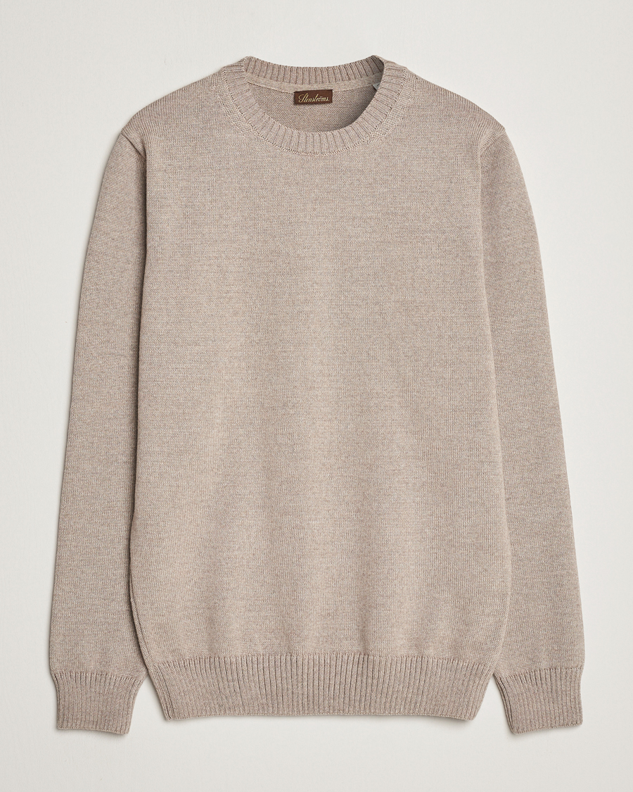 Herre | Gensere | Stenströms | Chunky Merino Crew Neck Beige