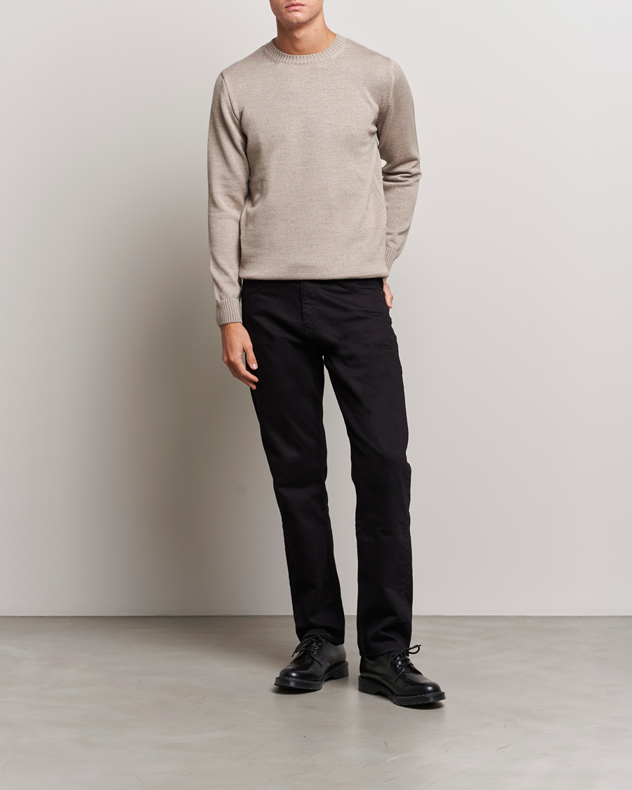 Herre | Gensere | Stenströms | Chunky Merino Crew Neck Beige