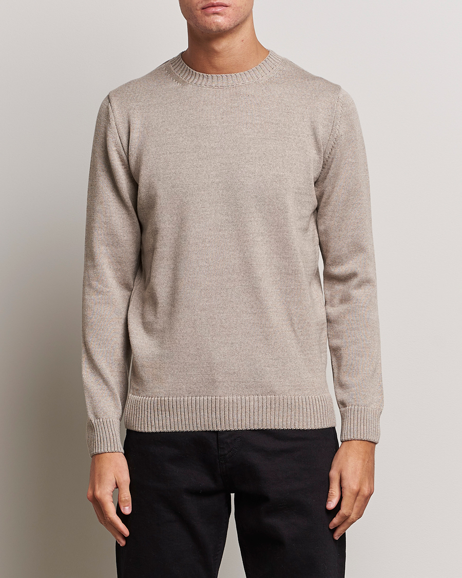 Herre | Gensere | Stenströms | Chunky Merino Crew Neck Beige