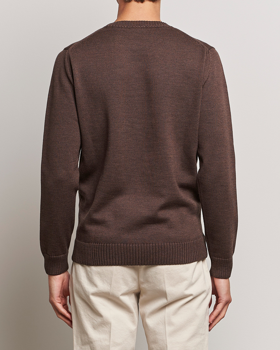 Herre | Gensere | Stenströms | Chunky Merino Crew Neck Brown