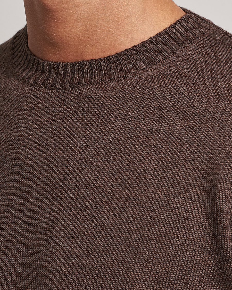 Herre | Gensere | Stenströms | Chunky Merino Crew Neck Brown
