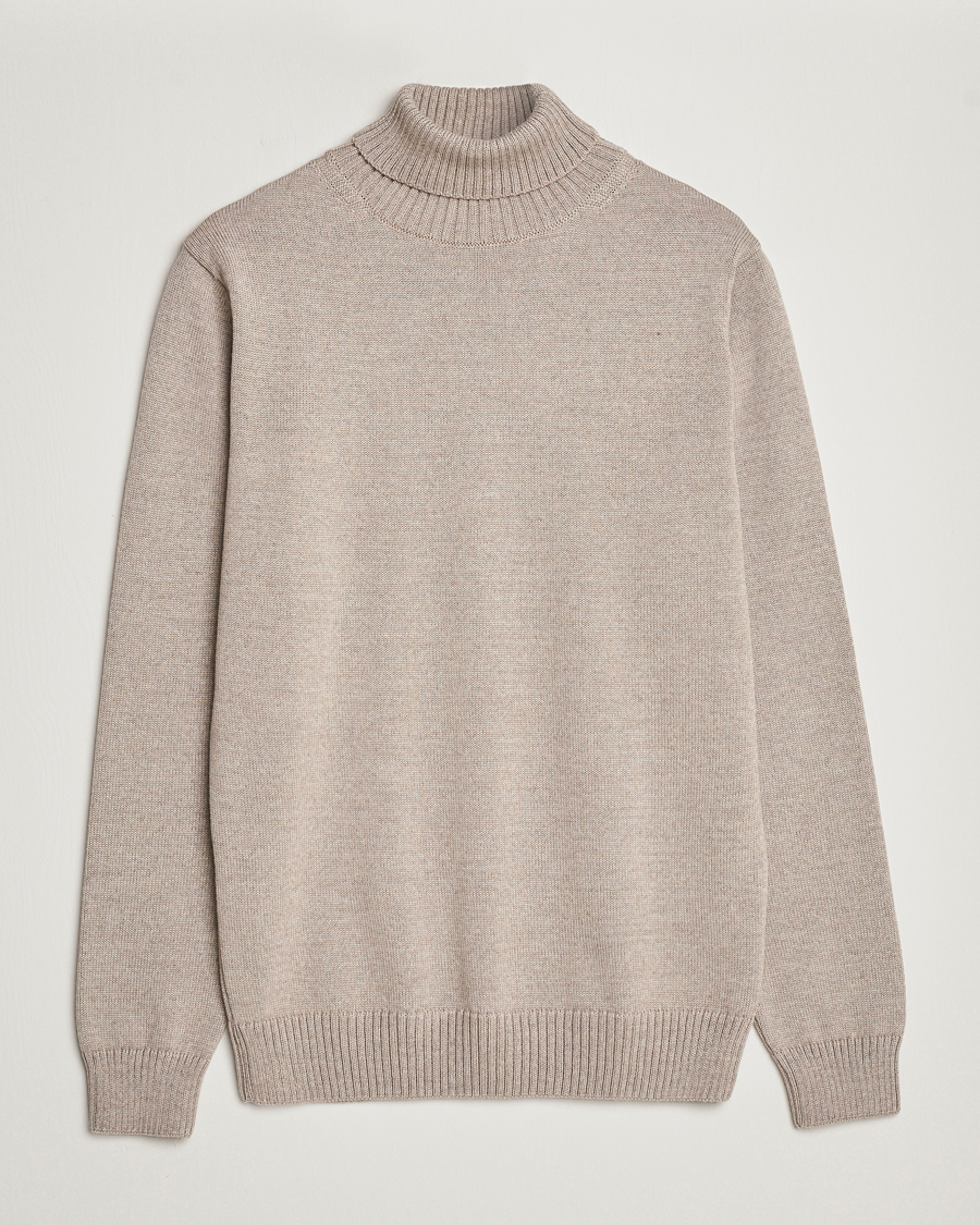 Herre | Gensere | Stenströms | Chunky Merino Rollneck Beige