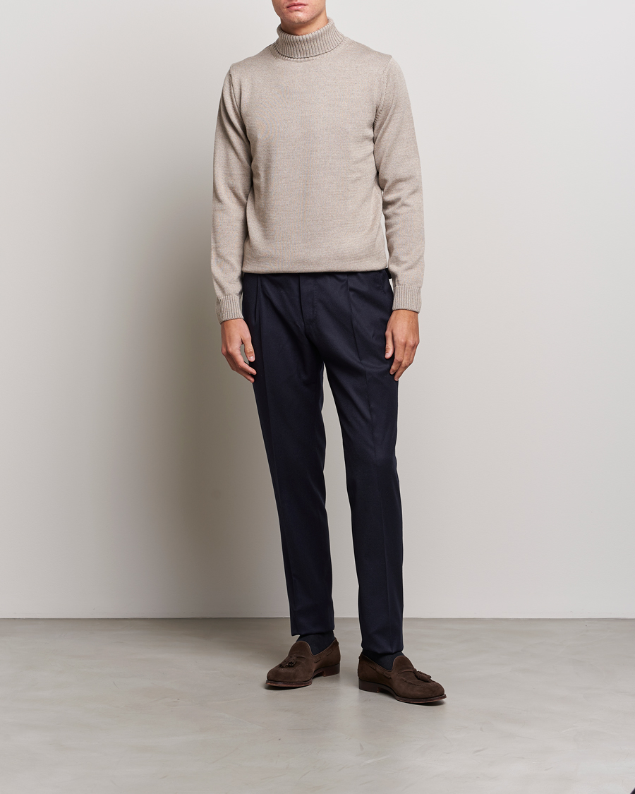 Herre | Gensere | Stenströms | Chunky Merino Rollneck Beige