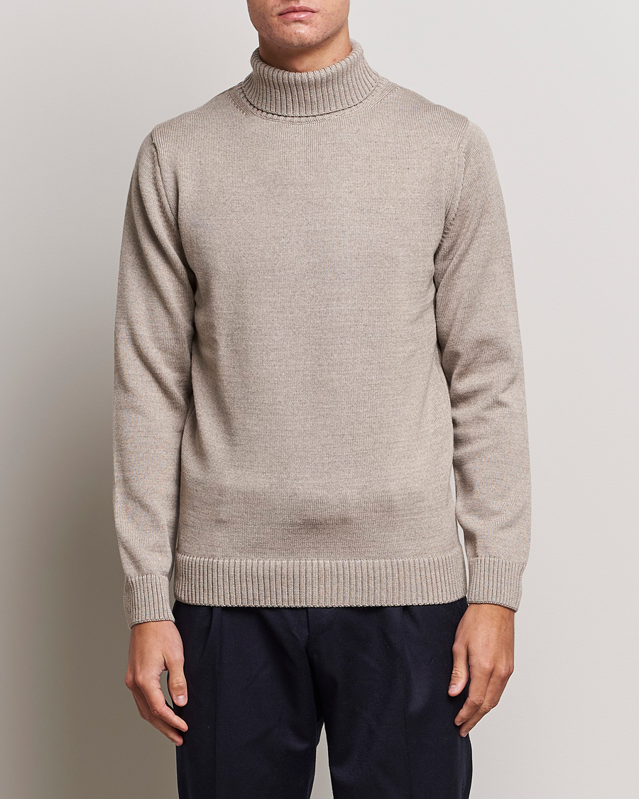Herre | Gensere | Stenströms | Chunky Merino Rollneck Beige