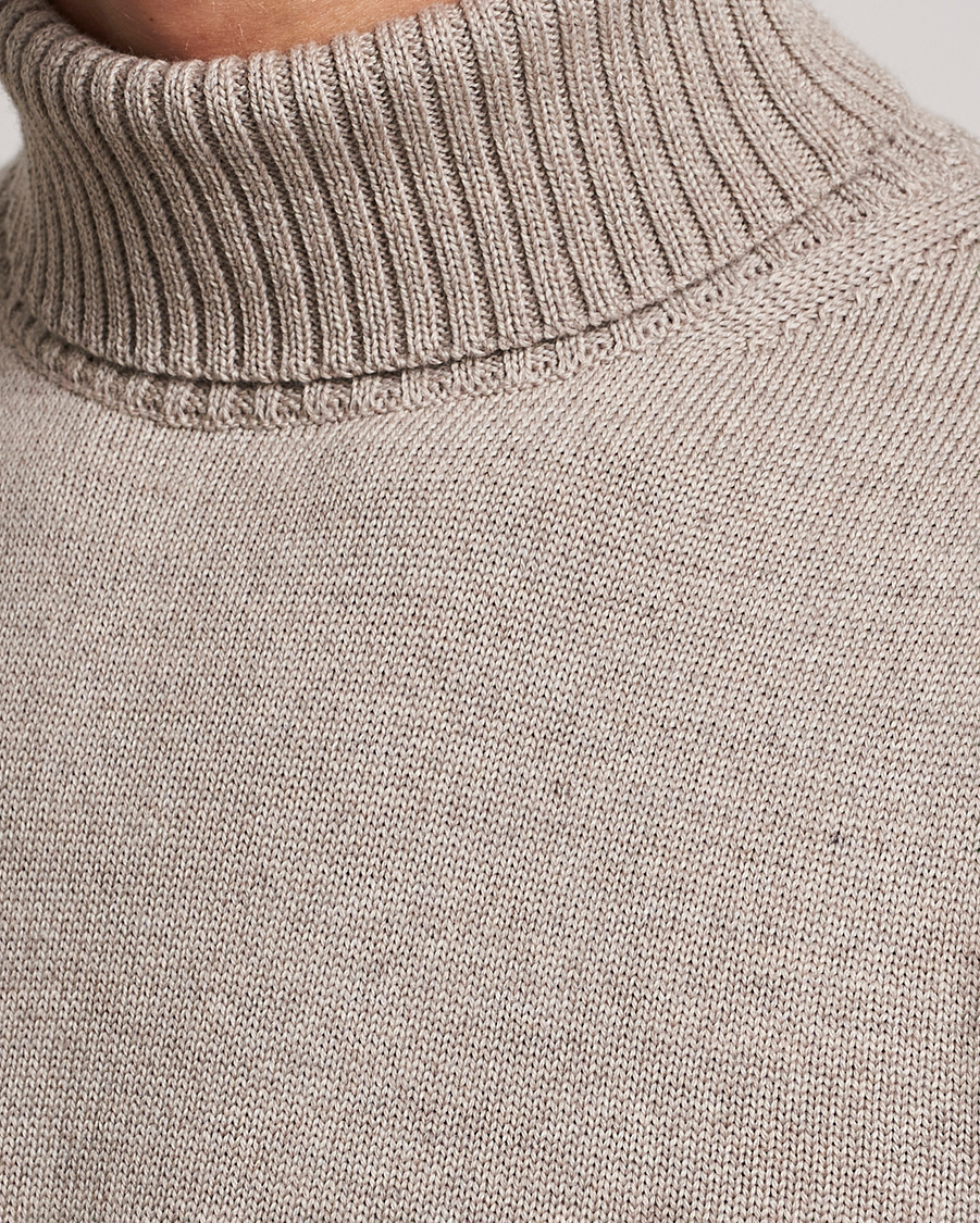 Herre | Gensere | Stenströms | Chunky Merino Rollneck Beige