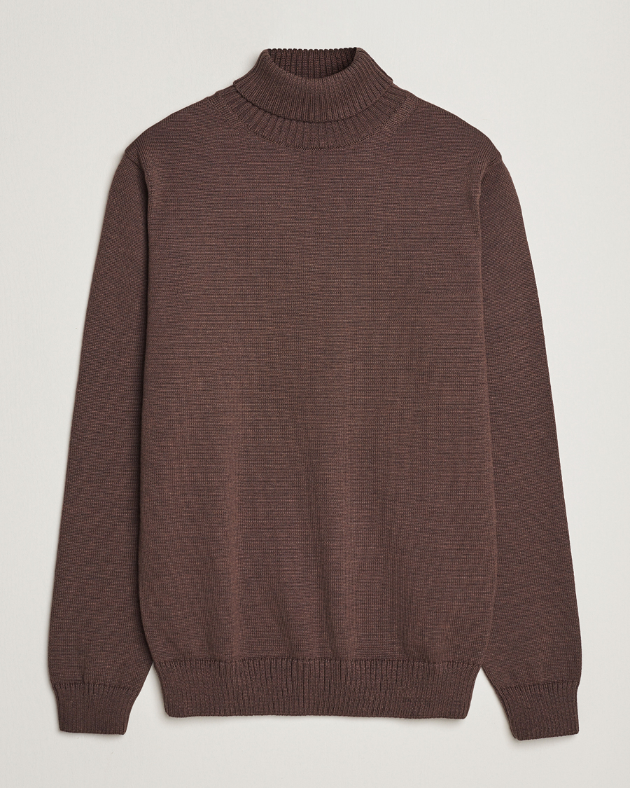 Herre | Gensere | Stenströms | Chunky Merino Rollneck Brown
