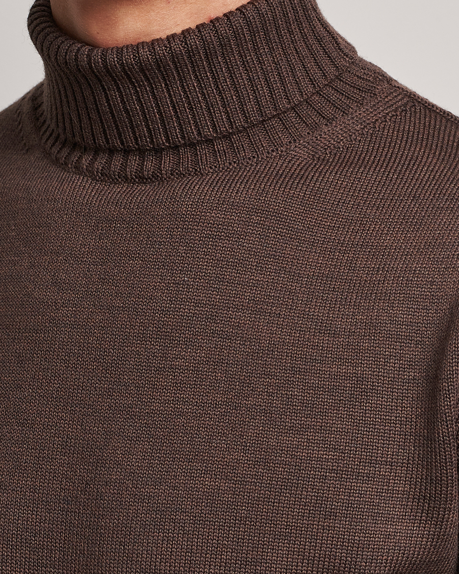 Herre | Gensere | Stenströms | Chunky Merino Rollneck Brown