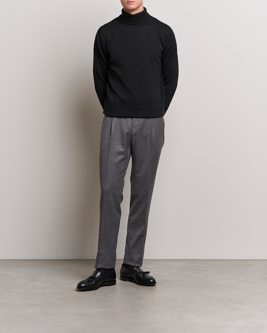 Herre | Gensere | Stenströms | Chunky Merino Rollneck Black
