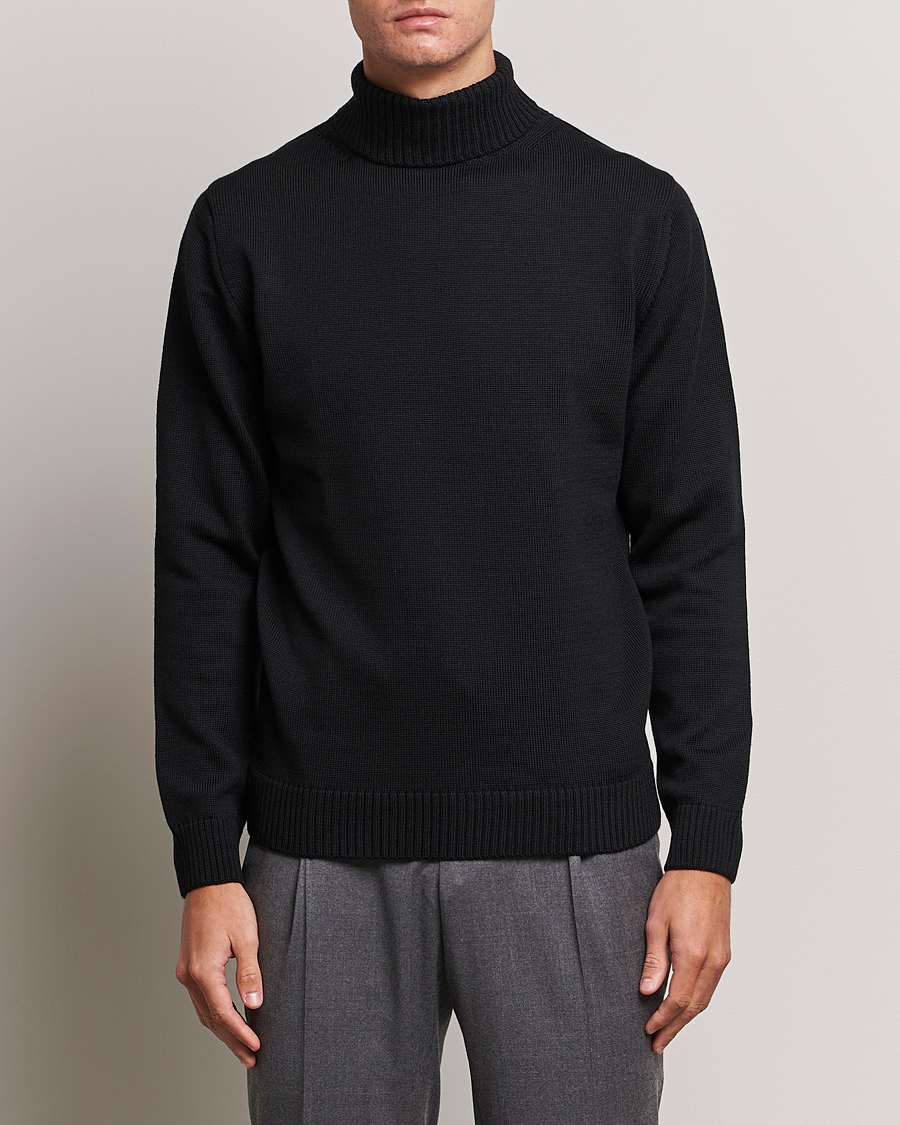 Herre | Gensere | Stenströms | Chunky Merino Rollneck Black