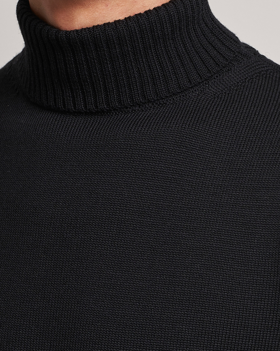 Herre | Gensere | Stenströms | Chunky Merino Rollneck Black