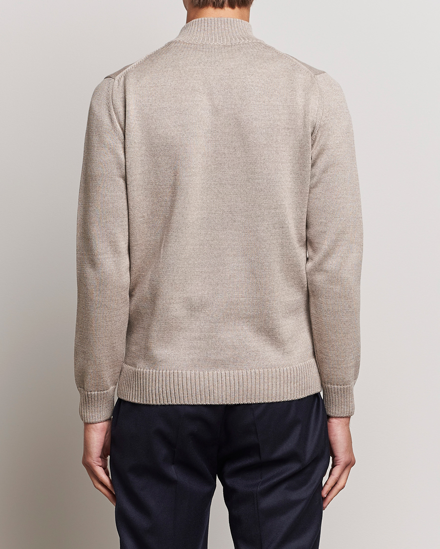Herre | Gensere | Stenströms | Chunky Merino Full Zip Cardigan Beige